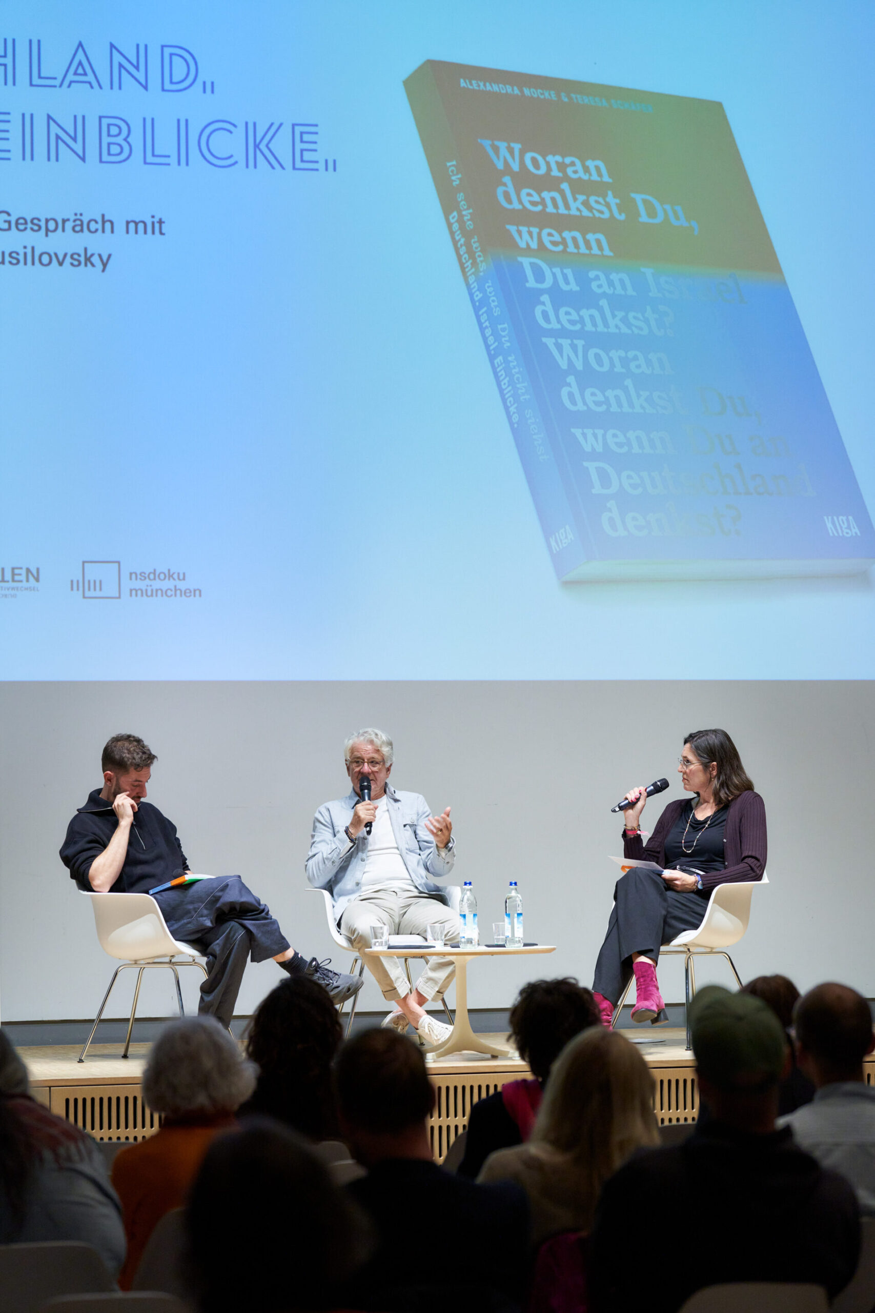 Panel-Diskussion mit Marcel Reif und Noam Brusilovsky im NS-Dokuzentrum, München, 2024 © Orla Connolly